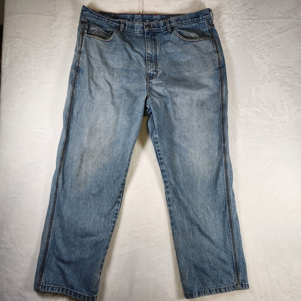 Craftsman Men's‎ Jeans Blue Denim Work Pants 42x30 Light Wash Casual